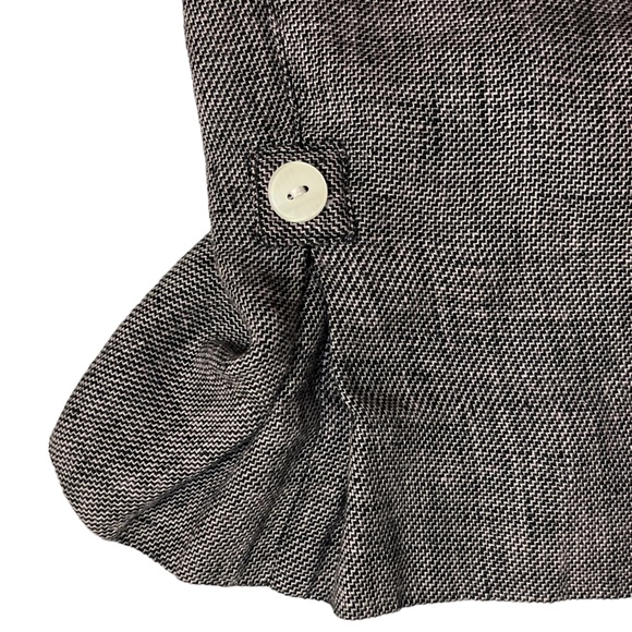 Vintage goodclothes Collection 100% Linen Cropped Pants, Black White Chevron |16 - Picture 4 of 8